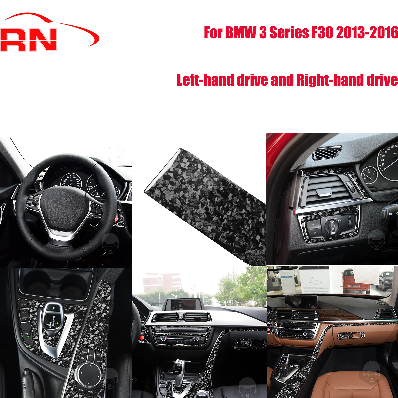 

Для BMW 3 серии F30 2013-2016 модифицированный кованый углеродное волокно автомобильный руль шестерня навигация передняя панель внутренняя наклейка