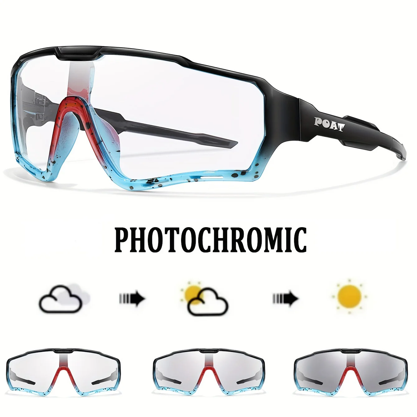 POAT Brand New Style Photochromic Sunglasses Sports Men Women MTB Bike Bicycle Eyewear Cycling Fishing Running Glasses