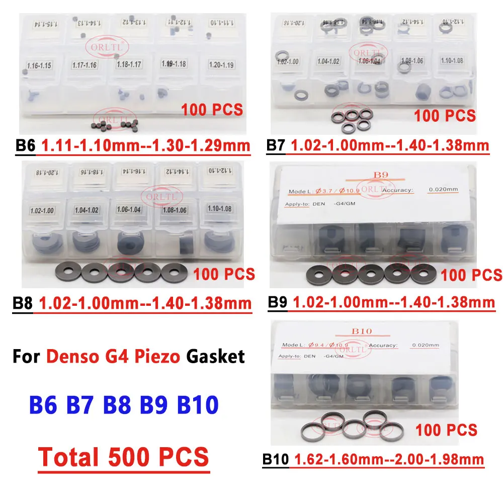 500pcs Common Rail 1GD 2GD G4 Injector Nozzle/Armature Valve Adjustment Shims for 23670-0E010 23670-0E020 23670-0E060 0E070