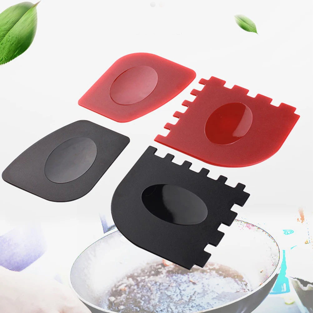 

Grill Pan Scraper Durable PC Material Anti-Slip Thumb Groove Serrated Edge Smooth Cleaner Camping Barbecue Kitchen Gadgets
