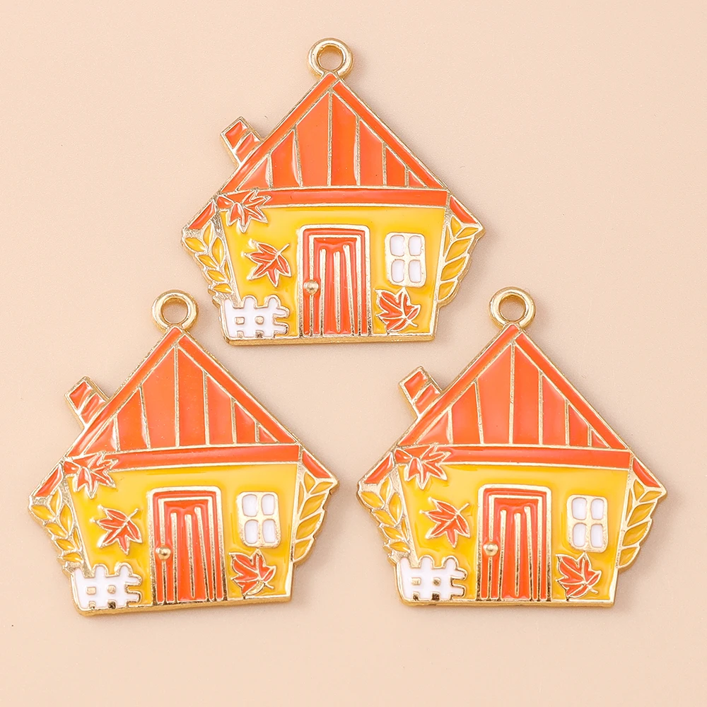 Leslie 10 Stück süße Thanksgiving Day-Anhänger, Emaille, Mais, Weizen, Vogelscheuche, Ahorn, Türkei, Charms für Halskette, Ohrringe – Detail 12