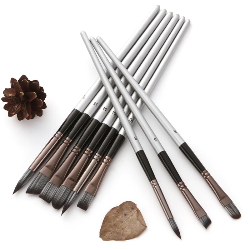 24pcs/set Wooden Handle Watercolor Nylon Hair Painting Brush Scrubbing Scraper Acrylic Painting Art Paint Brushes Supplies