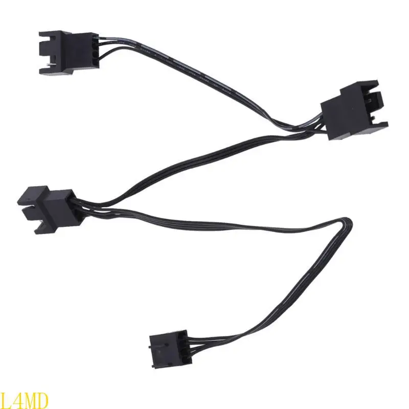 L4MD Computer Case ventilator Power Adapter Cable, 4 pin naar 3 -weg PWM Splitter 4PIN PWM Fan Splitter Cable ventilator