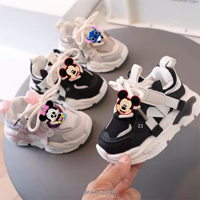 Scarpe per bambini Unisex Sneakers per bambini Mickey Minnie Boy Sneakers scarpe per ragazze Clunky Sports Tennis Casual Flat bambini calzature per