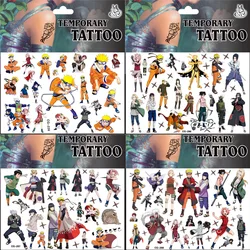 Anime NARUTO Dragon Ball Tattoo Stickers Cartoon Son Goku Uzumaki Uchiha Sasuke Kakashi Figure Sticker Kids Girls Birthday Gift