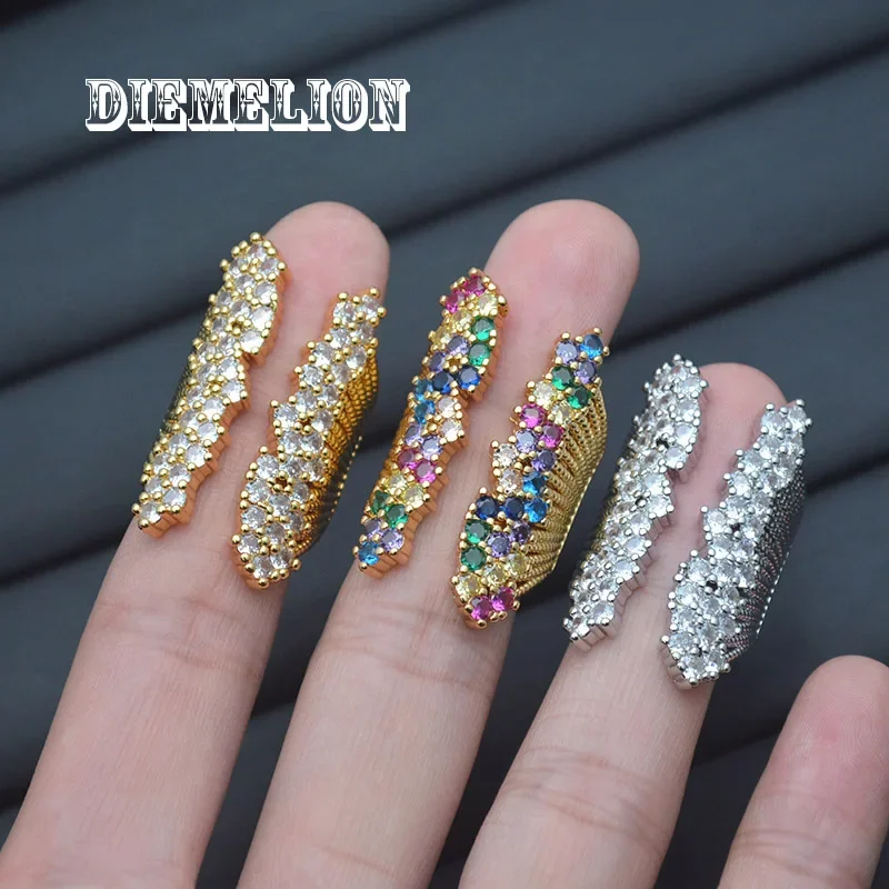 Trendy Sparkling Rainbow Cubic Zirconia Rings for Women Wiredrawing Effect Gold Color Adjustable Wide Ring Luxury Female Jewelry