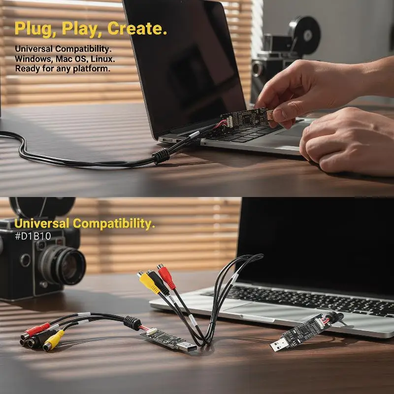 MS2107 Analog AV to USB Video Capture Card Plug Play Stable Transmission for Car Rearview Industrial Phase Use