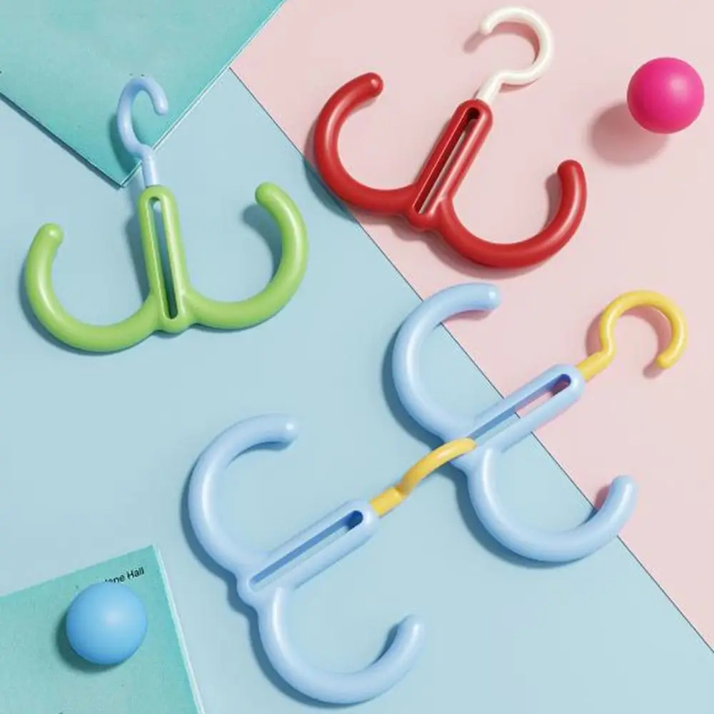 3Pcs 다목적 도파민 회전 후크 쌓을 수있는 공간 절약 코트 모자 더블 후크 교수형 플라스틱 의류 걸이 거실