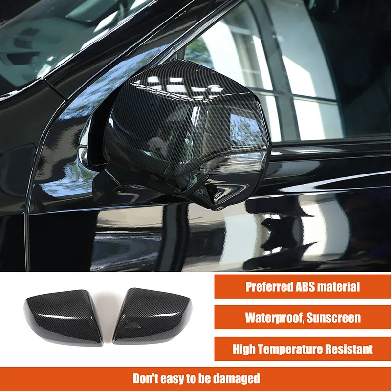 

2 Pcs ABS plastic Carbon Fiber Car side door mirror exterior decorative cover Fit for Cadillac Escalade 2021 +