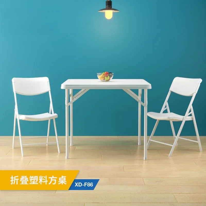Simple Foldable Square Dining Table, Portable Household Desk for Small Apartment Home Rental Use