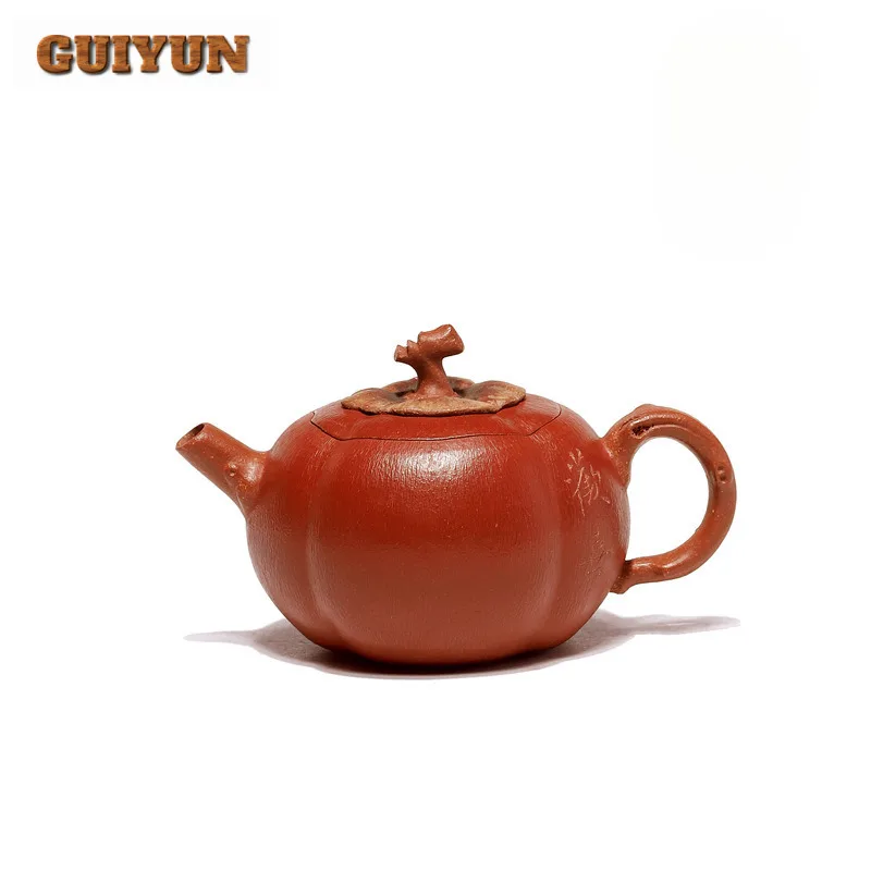 90ml Vintage Yixing Purple Clay Teapots Handmade Pumpkin Pot Raw Ore Section Mud Starch Kettle Chinese Zisha Tea Set Collection