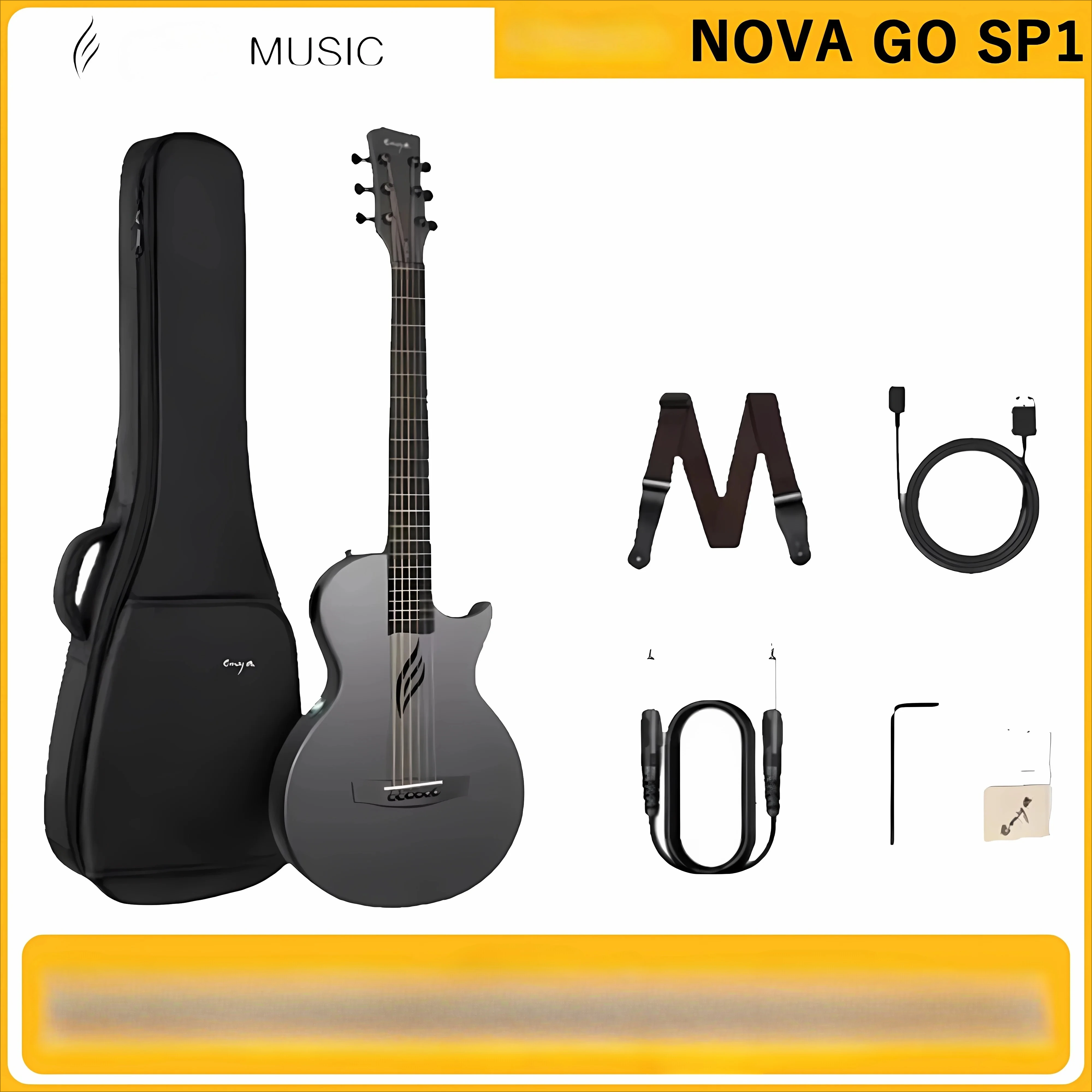 

Гитара NOVA GO SP1, умная, из углеродного волокна, акустическая, 35 дюймов, с звукоснимателем, чехлом, ремнем, кабелем, для путешествий