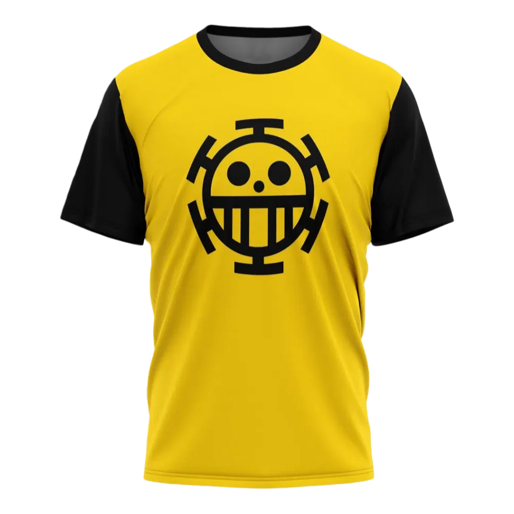 Bandai One Piece Trafalgar Law Heart Pirates Jolly Roger 3D Quick Dry T-Shirt For Men Women Kids Sports Anime Tee