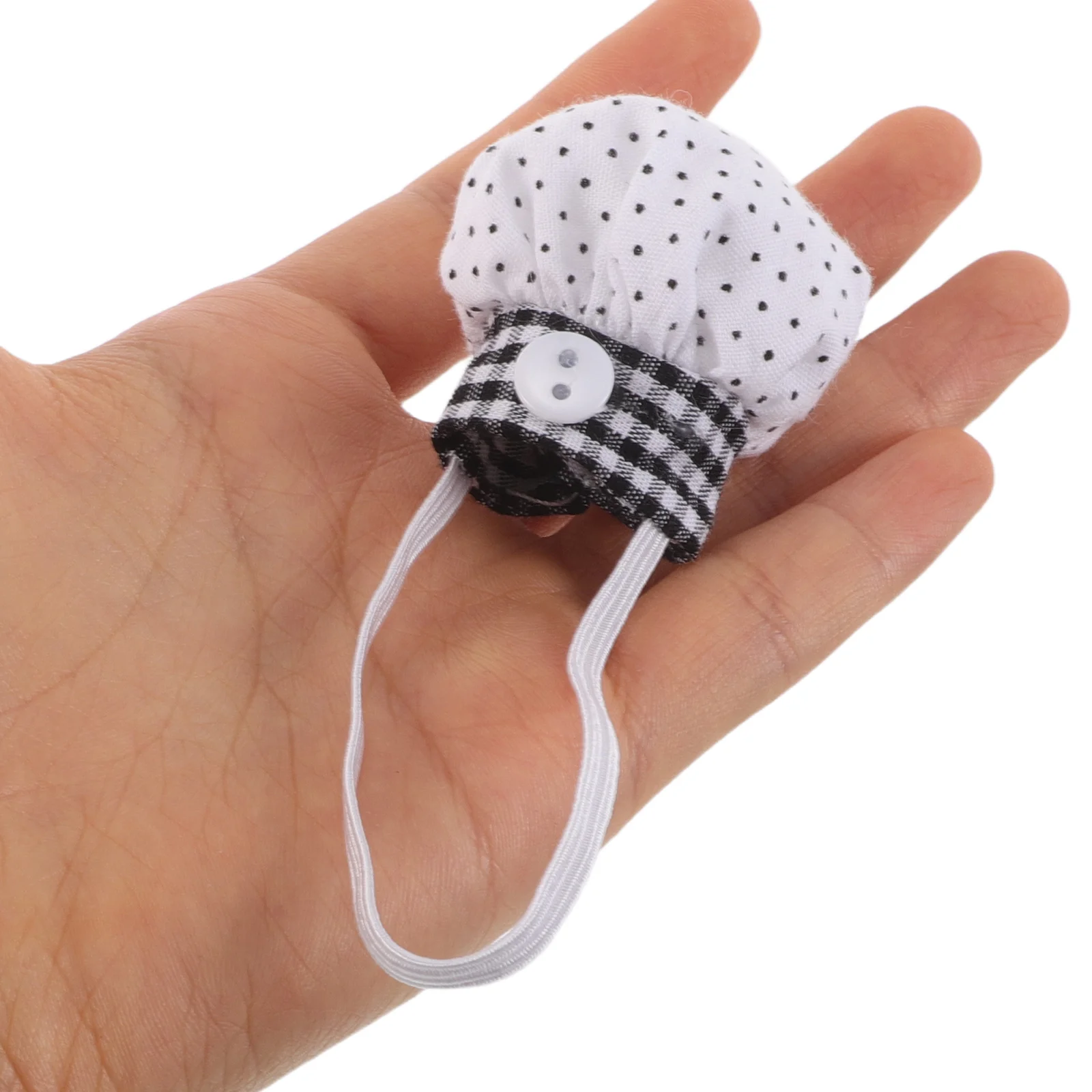 

2Pcs Miniature Chef Hat Decoration Soft Cotton Cooking Caps for Stuffed Animals 10-15Cm Creative DIY Clothes Accessories Kitchen