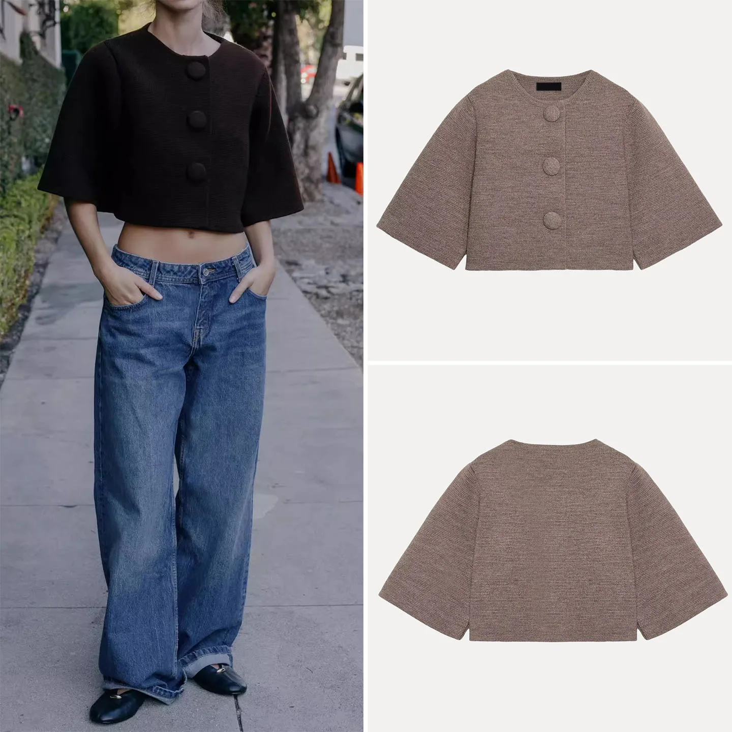 سترة Z النسائية Faionable ort Sve Round Ne Knitted Jaet 2025 وصلت حديثًا سترة فضفاضة بطول متعدد الاستخدامات