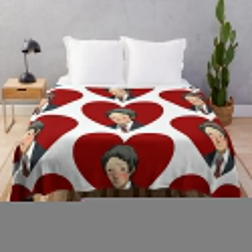 Tohru Adachi Portrait (Blushing Heart) Throw Blanket Extra Large Throw Travel Retros warm winter Blankets