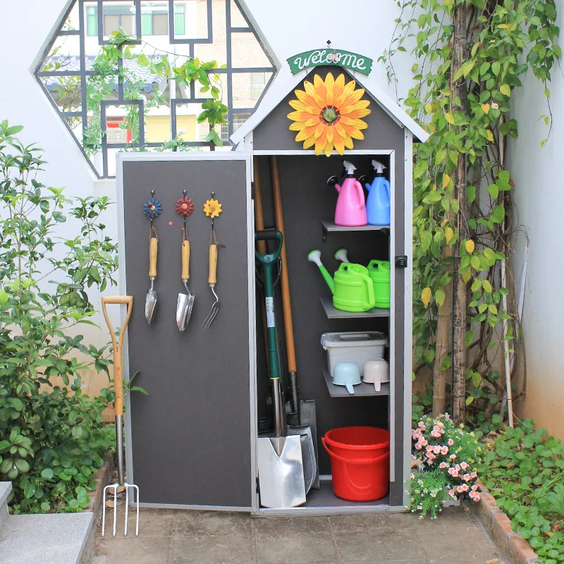 

Pitched Roof Outdoor Laminate Home 0 Formaldehyde PVC Sundries Storage Cabinet Garden Courtyard Balcony Rainproof Tool Room