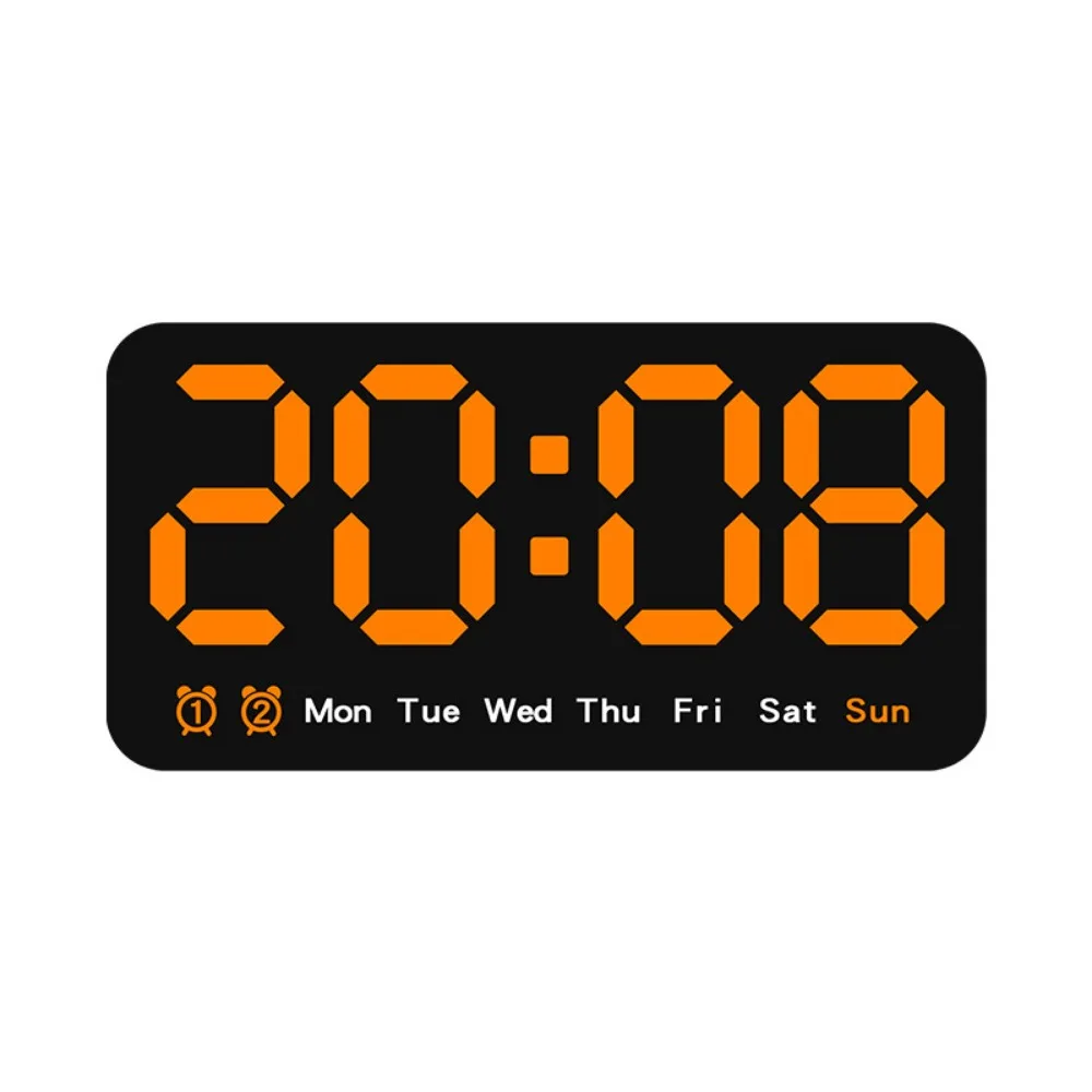 Temperature/Date Display Electronic Wall Clock 12/24H Format Dual Alarms LED Digital Clock LED Display Sound Wake Up