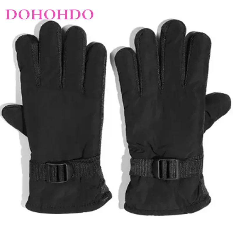 Skihandschoenen Heren Dames Warme winterzwarte handschoenen Plus fluweel gevoerd Fietsen Winddicht Buitensporten Winddichte motorhandschoenen