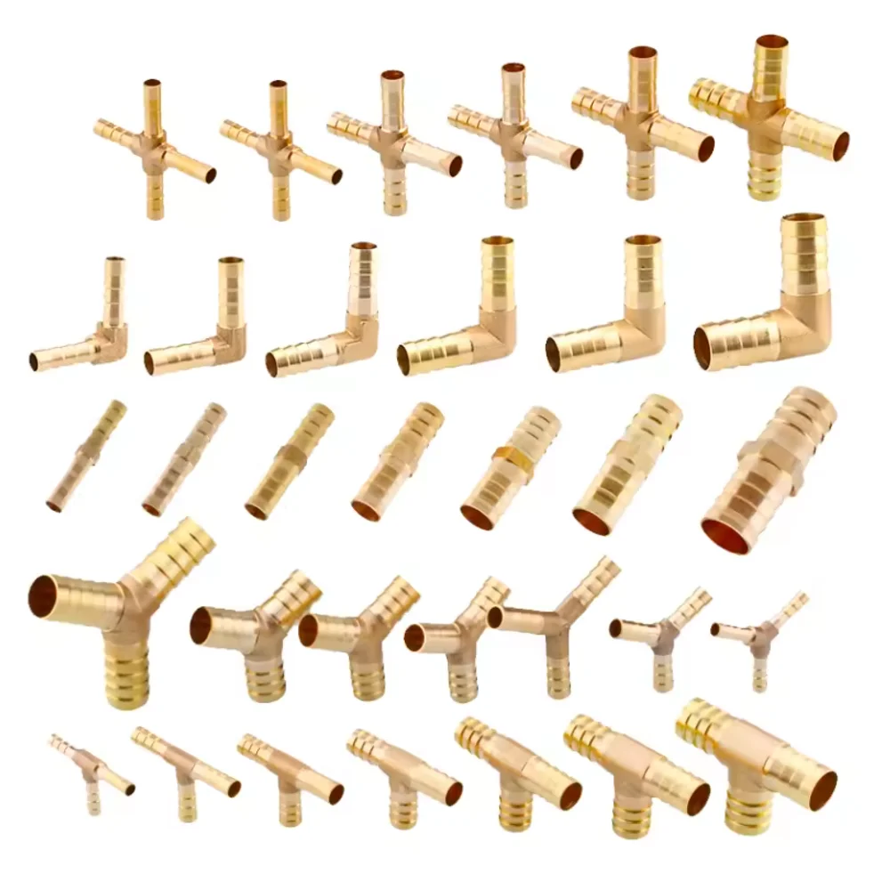 Brass L T X Y U Type 4mm 6mm 8mm 10mm 12mm Splicer Pipe Fitting Hose Barb Copper Barbed Connector Joint Coupler Adapter