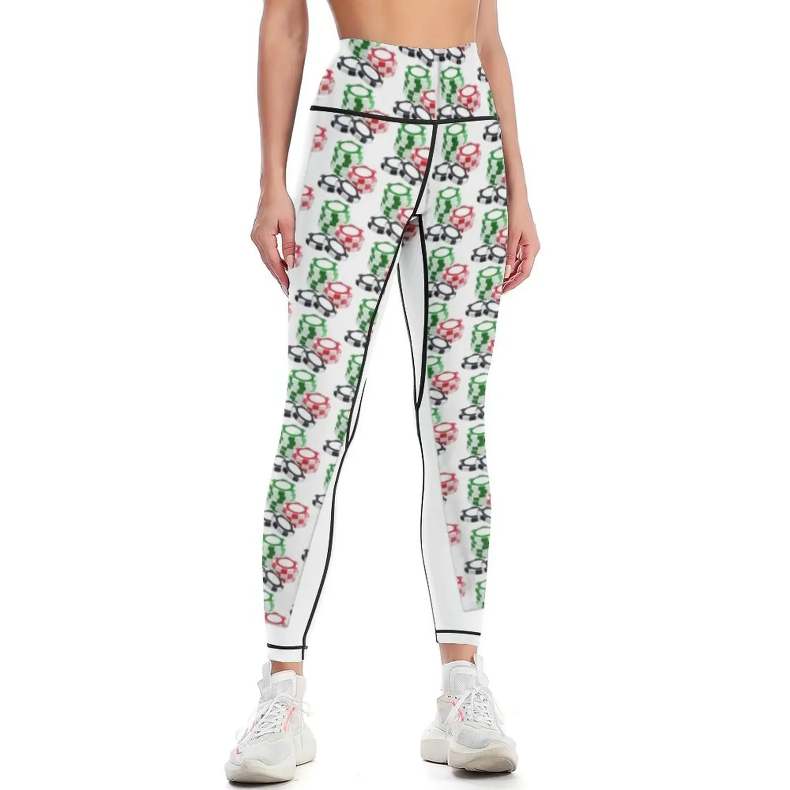 

Poker chips Leggings Sports pants for Fitness woman workout shorts fitness set gym Womens Leggings