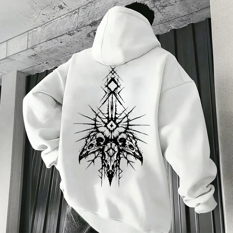 Mann Streetwear Kapuzenpullover Gothic Demonic Theme Print Top 2025 Neue Herbst Winter Männliche Mode Freizeitjacke mit 666 Kreuz