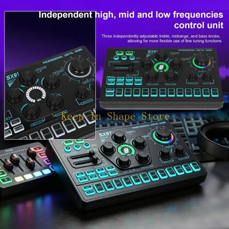 U1JC USB Sound Board With 8 Reverbs Settings Professional Sound Mixing Console Amplifier For Streaming And Recording