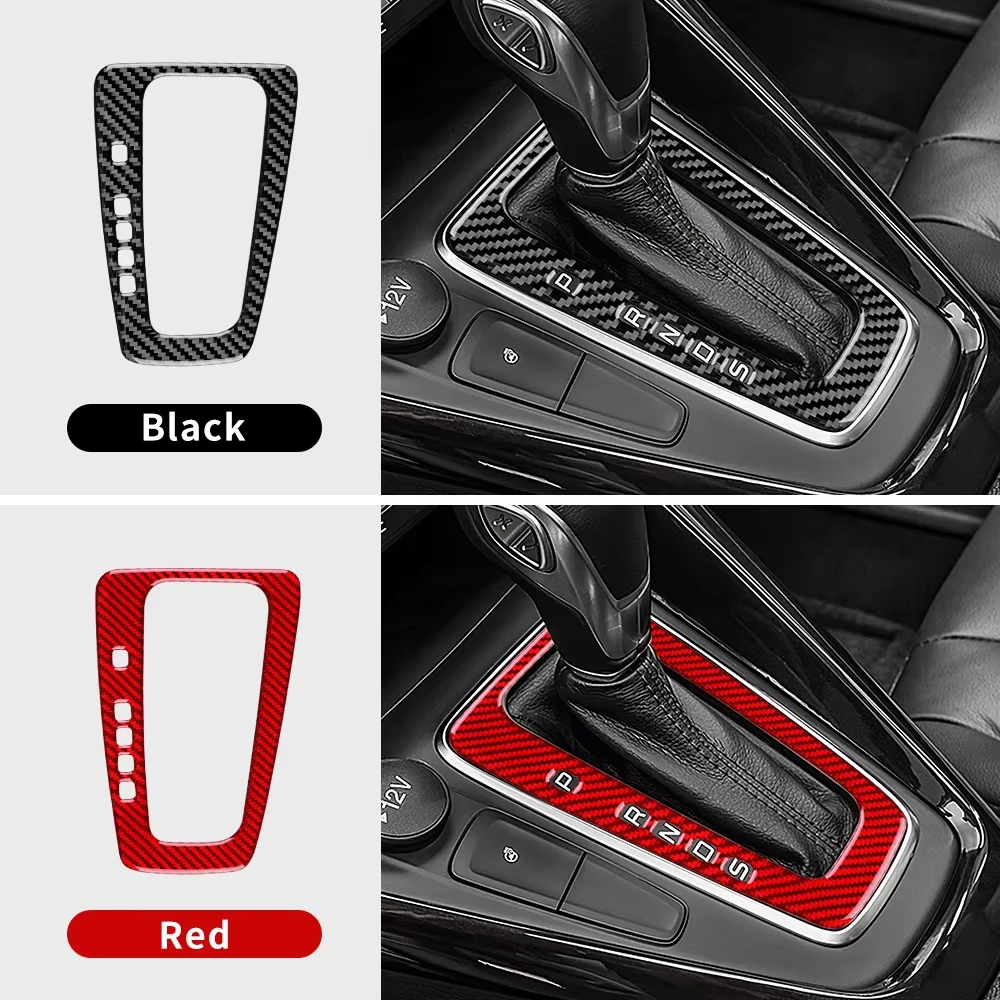 Dla Ford Focus SE 2015 2016 2017 2018 Prawdziwa miękka naklejka z włókna węglowego LHD Samochodowy panel zmiany biegów Akcesoria do wykończenia wnętrza