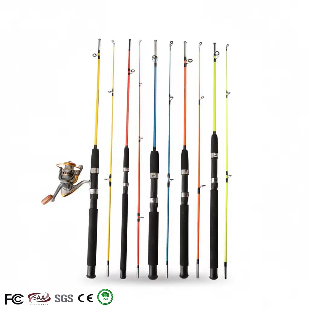 Solid Fiberglass Fishing Rod, Two-section Portable Freshwater Fishing Rod, In Stock Wholesale Customizable
