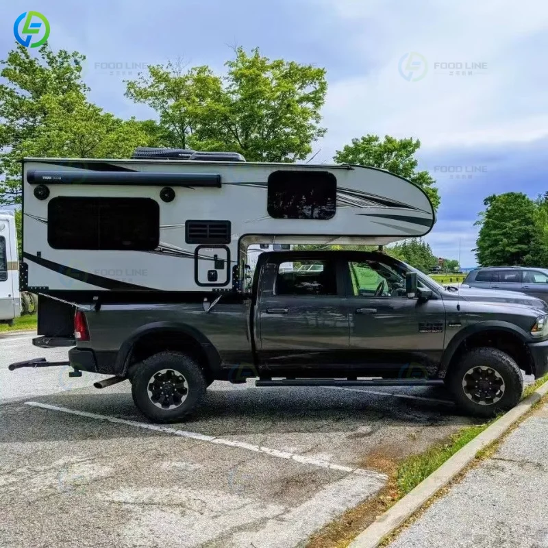 Premium Fiberglass Hard Top Truck Camper Multi Functional Configuration Custom Size for All Pickup Trucks Mount on Rear Bed