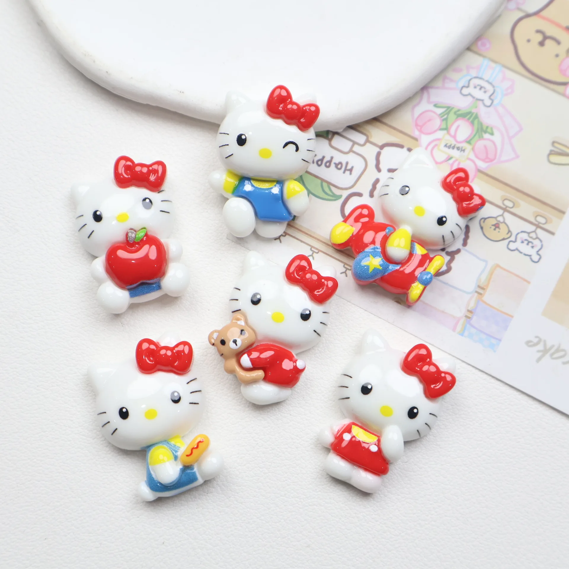 

24/120 шт. мультяшных аксессуаров для рукоделия: яблоко, котенок, смоляные элементы для чехлов для телефонов, заколок для волос, брелоков, подвесок