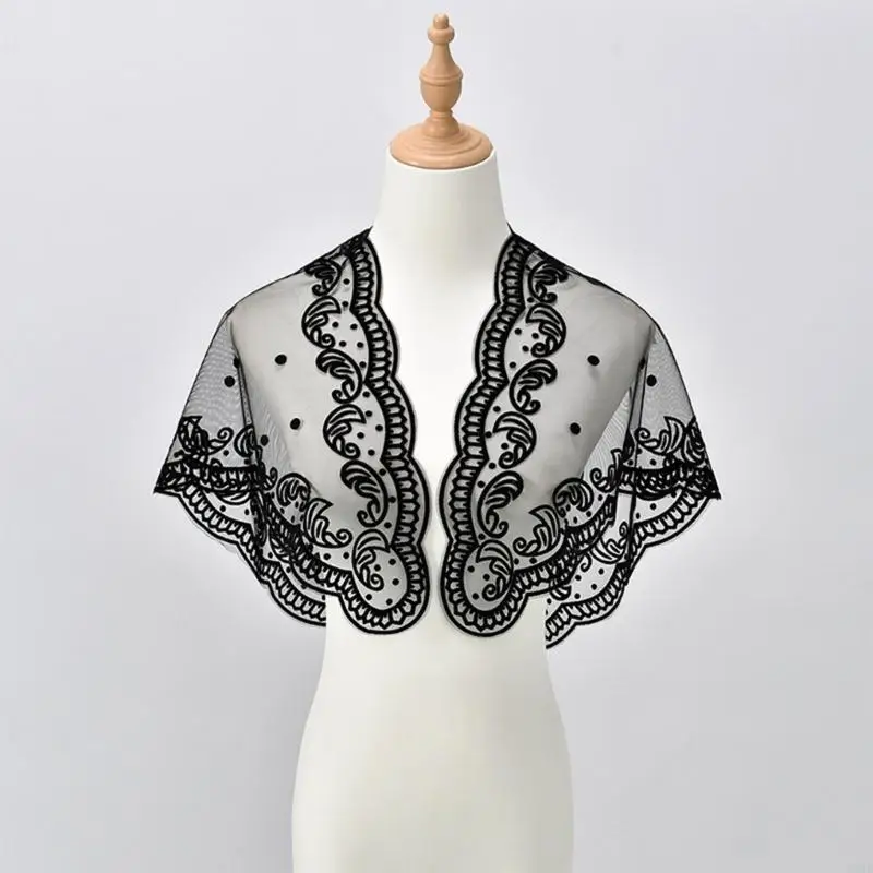 

Y3NE Luxurious Marian Head Covering Wrap Scarf Religous Neckerchief Hijab Headwrap for Casual Daily Attires