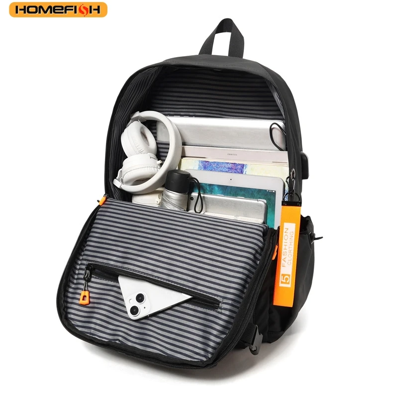HOMEFISH Men's Large Waterproof Backpack, Light Luxury Design, Ideal for Travel & School