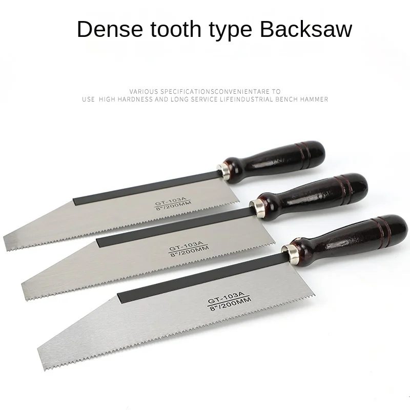 

Hand Saw 200mm/250mm Mini Hacksaw Hardwood Handle 65# Manganese Steel For Woodworking
