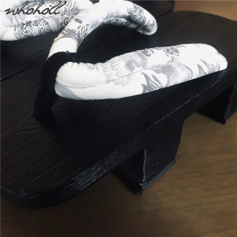 Whoholl geta verão flip-flops para homem mulher casais tamancos de madeira japonesa geta interior chinelos feminino cospylay trajes sapatos