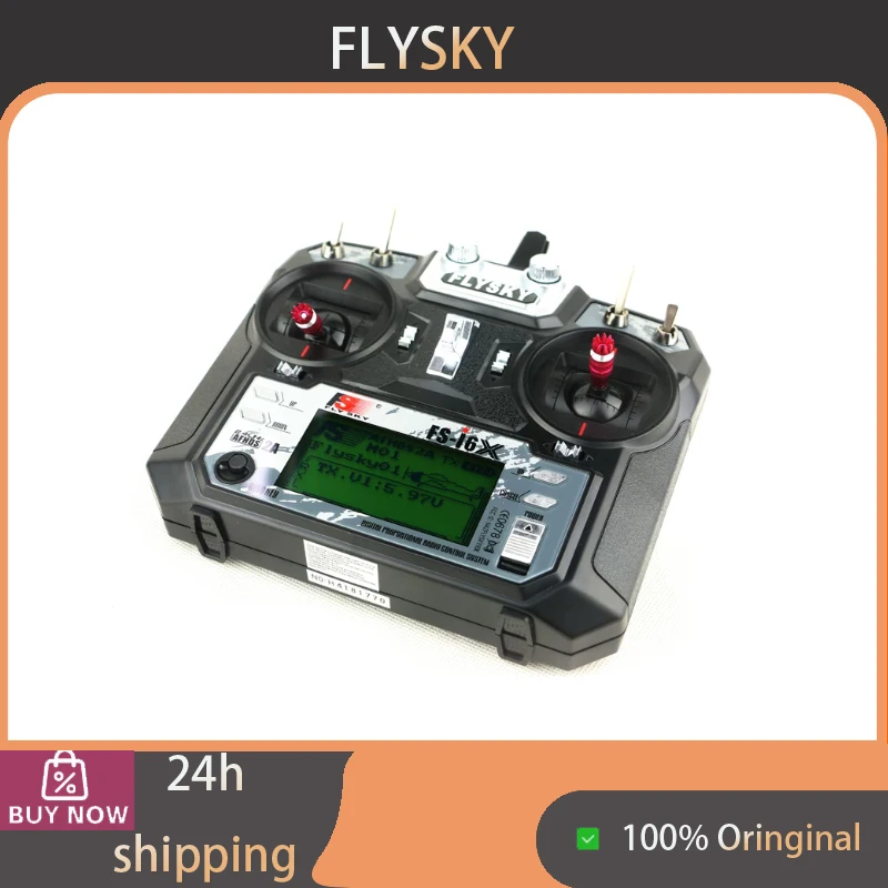 FLYSKY FS-i6X 2.4G 10 Channels AFHDS 2A Remote Controller Transmitter, with IA6B IA10B Receiver for RC Drone Fixed-Wing