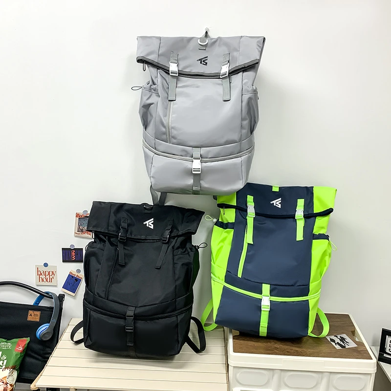 Men\'s Korean Style Backpack Fashion College School Backpacks 15.6 Inch Laptop Back Pack Oxford Multi-functional Shoulder Bag