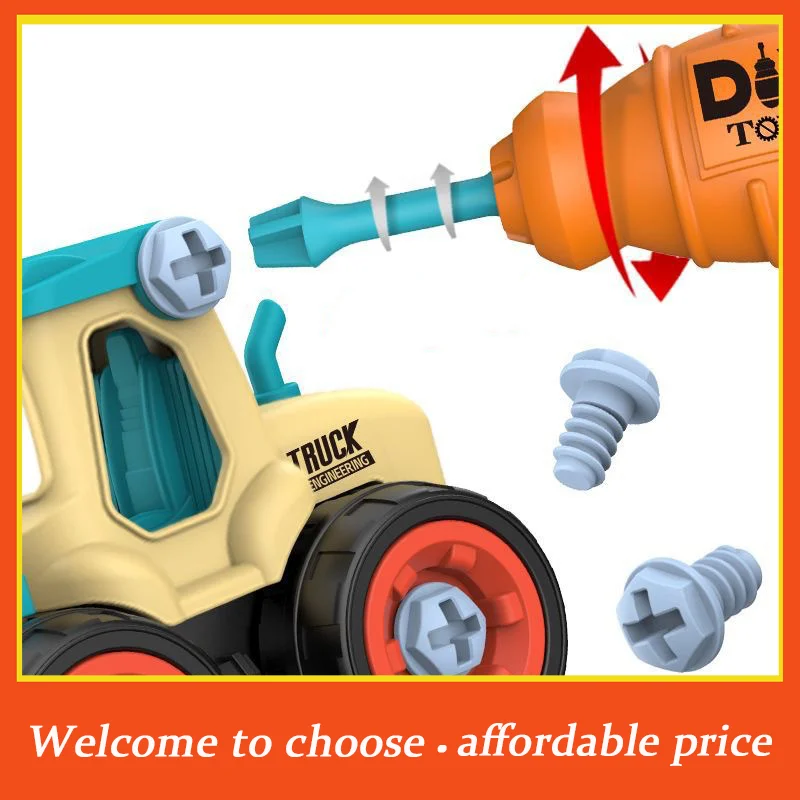 

TH Children's DIY Disassembly Engineering Car Toy With Nut Assembly Puzzle And Sliding Excavation Disassembly Function