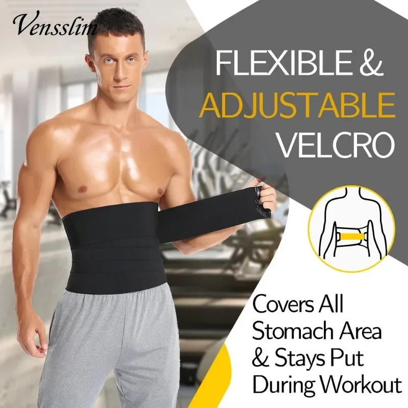 Vensslim Mens Waist Trainer Abdomen Reducer Slimming Belt Body Shaper Snatch Me Up Bandage Waist Corset Belly Shapewear Trimmer