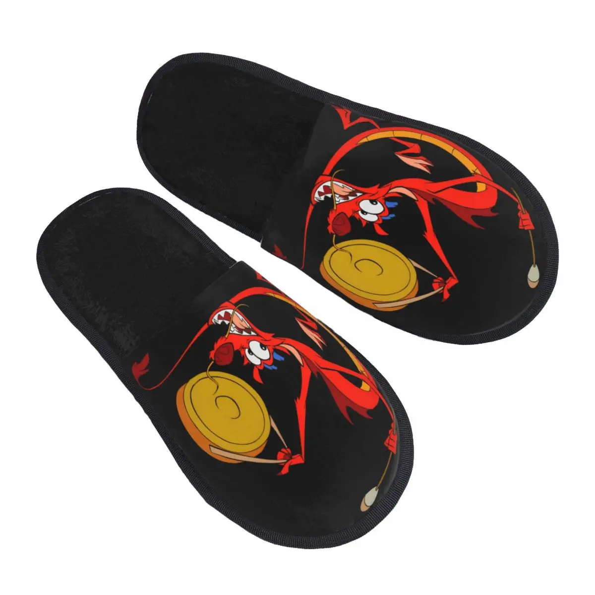 

Custom Mulan Memory Foam Slippers Women Soft Warm Mushu Cartoon House Slippers