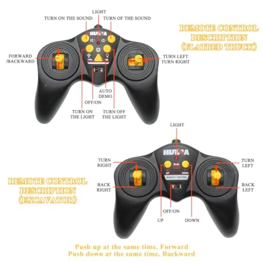 Conjunto de escavadeira semi-caminhão rc 2.4ghz brinquedos de controle remoto 1:24 escala trator de engenharia com som e luzes vermelho constru
