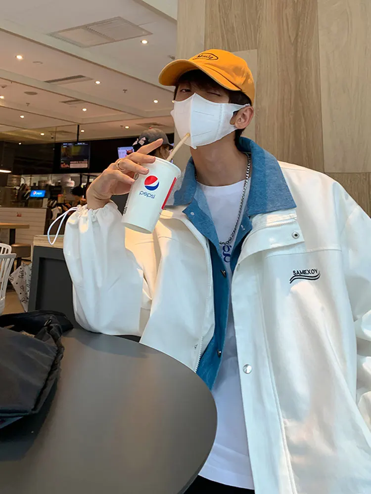 

Джинсовая куртка-двойка для мужчин Design Sensation: весенне-осенняя, в стиле ретро, с эффектом высокого класса, из Гонконга, размер M