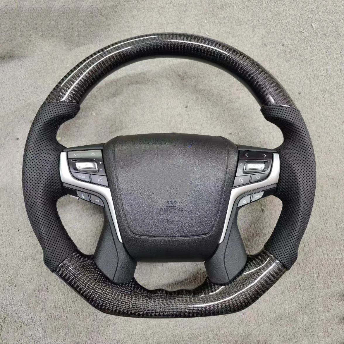 Real Carbon Fiber Steering Wheel Set Replacement For Toy ota Land Cruiser 70 200 300 Series LC70/76/79 LC200 LC300 Accessories