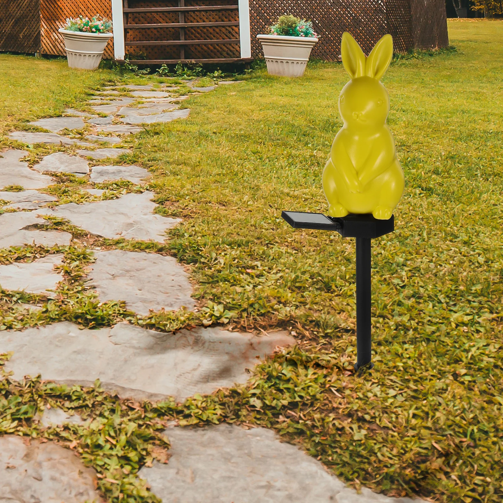

Solar Rabbit Floor Lamp Easter Decor Waterproof Outdoor Garden LED Bunny Lights Solar Powered Automatic On Off