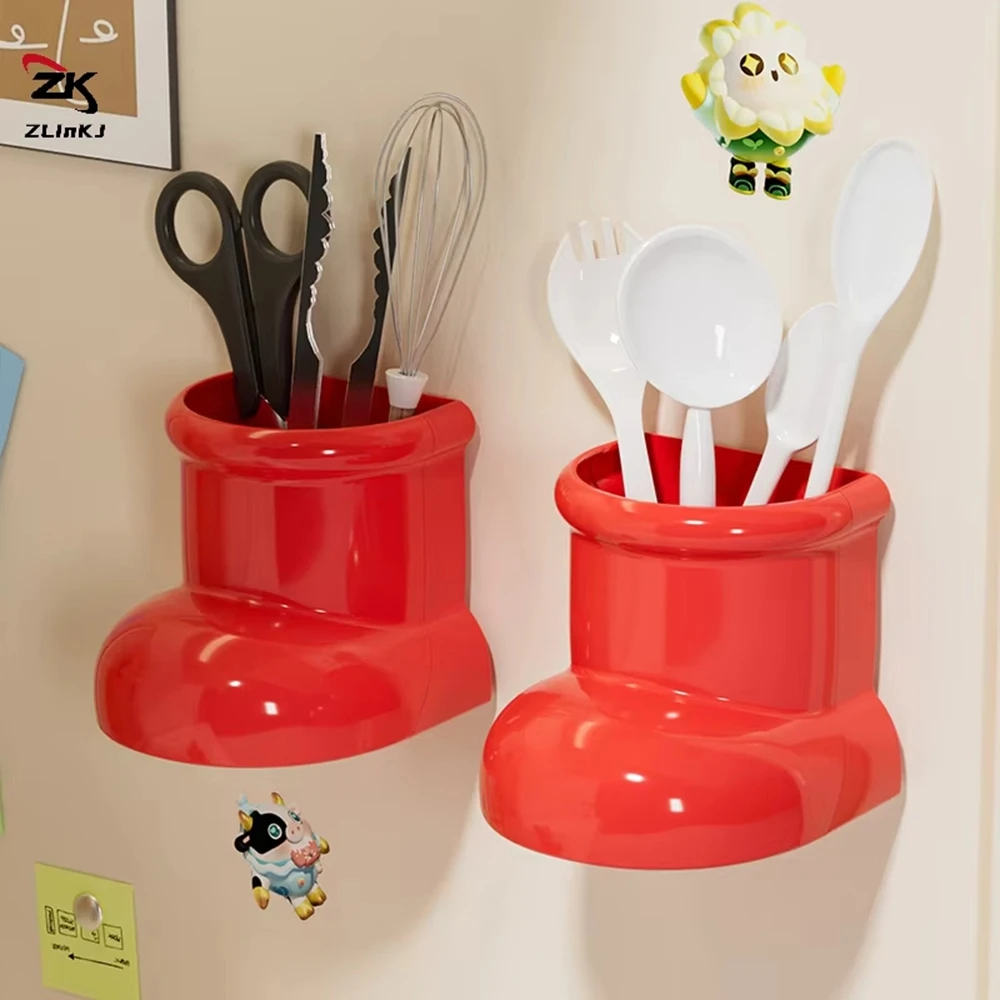 

Magnetic Storage Box Pen Makeup Brush Holder Tableware Storage Rack Boots Refrigerator Magnet Kitchen Organizer Home Accessory