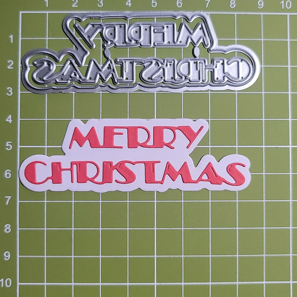 Word Merry Christmas Metal Cutting Dies for Scrapbooking DIY Album Educational Embossing Greeting Card Die Cuts Letter Christmas