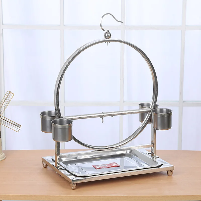 

Hupi Xuanfeng stainless steel parrot bird rack, strong and durable bird rack hanger stand cage, round parrot rack