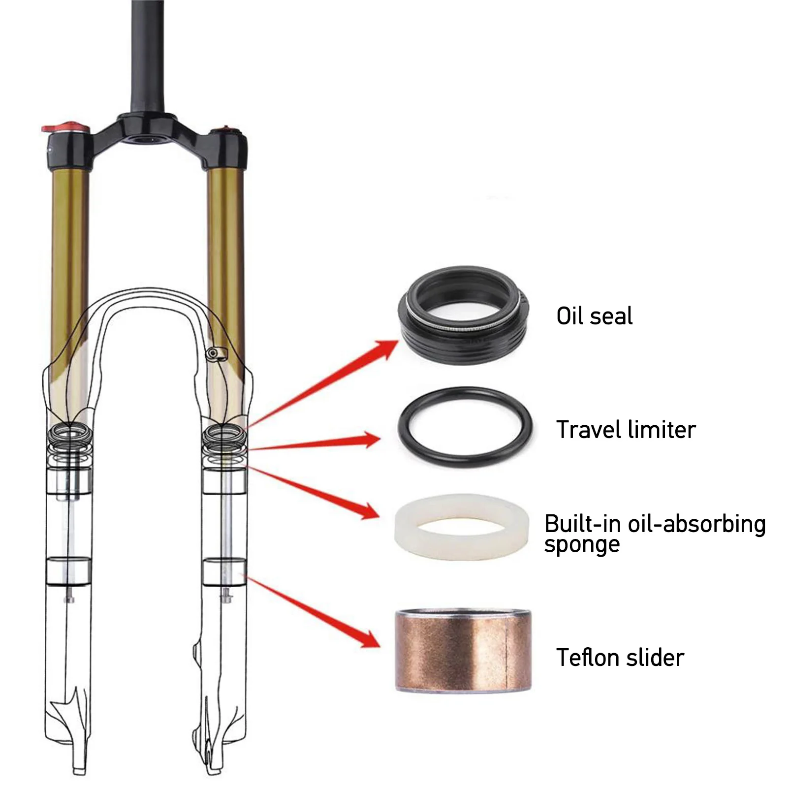 Sponge Foam Rings /Bushings /Sealing Ring O Ring Travel Limiter for Bicycle Suspension Fork Service Mountain Bike Accessories