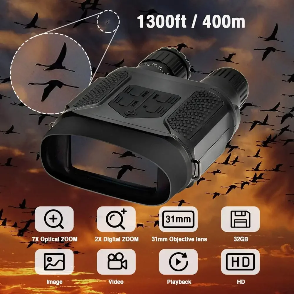Portable Binocular Infrared Telescope NV400B 7X31 Infared Digital HD Night Vision 400m 7x Zoom Goggles Optical Scope for Hunting