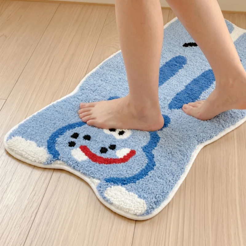 VIKAMA Cartoon Animal Shaped Bath Mat Anti Slip Water Absorbent Quick Dry Floor Mat Kids Room Bedroom Home Decoration